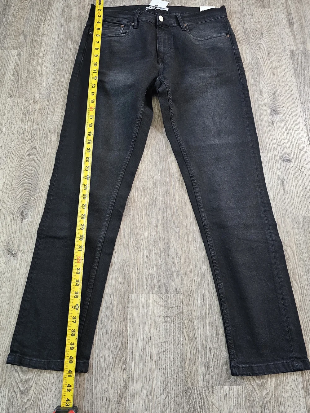 NWT Zara Man Slim Fit Jeans Black Faded Wash Denim Size 34